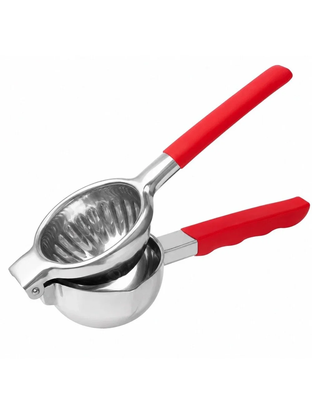 Heavy Duty Stainless Steel Manual Lemon Squeezer Citrus Juicer Red Handles